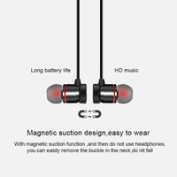 5.0 słuchawki Bluetooth sportowe słuchawki z pałąkiem na kark magnetyczne słuchawki bezprzewodowe słuchawki douszne Stereo z mikrofonem do xiaomi Samsung 2